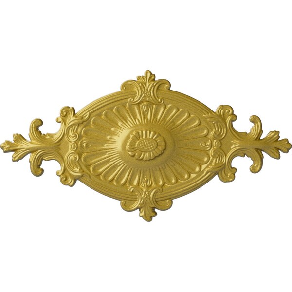 Ekena Millwork Quentin Ceiling Medallion, Hand-Painted Rich Gold, 23 1/2"W x 12 1/4"H x 1 1/2"P CM23RO1RGS - main
